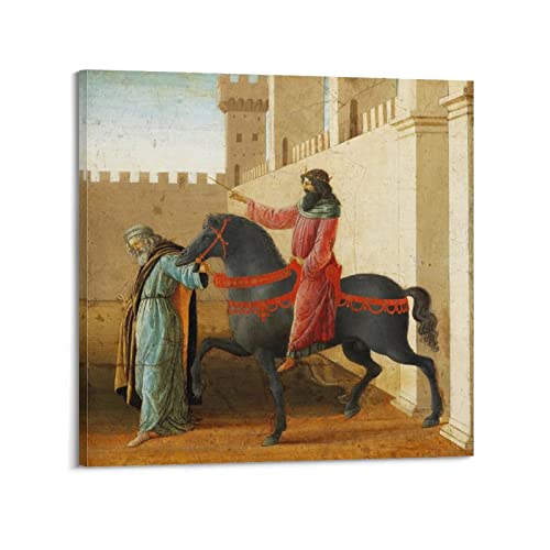 KIHENE Sandro Botticelli Gemälde Kunstwerke – (Rückkehr vom Sieg) Poster Bild Druck Wandkunst Gemälde Leinwand Kunstwerke Geschenkidee Raumästhetik 40 x 40 cm von KIHENE