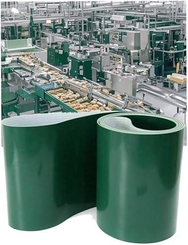Grünes flaches PVC-Förderband, geeignet for Fließbänder, Verpackungen und Lebensmittelverarbeitung(110x100x0.2cm) von KIJyfgTR