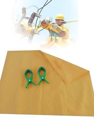 Isolierdecke for Hochspannungsarbeiten, Elektriker-Sicherheitsmatte (gelb/mit zwei Isolierklammern)(10kv,3.28X3.28ft) von KIJyfgTR