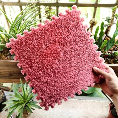 KIJyfgTR 100 Stück ineinandergreifende quadratische Teppiche, weich, geteilt, Puzzle-Bodenmatte, kurze Plüschschaum-Bodenmatte, 30,5 x 30,5 cm, für Zuhause, Schlafzimmer, Salon, Orange von KIJyfgTR
