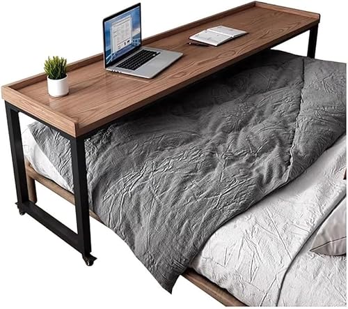 KIJyfgTR Holz-Überbetttisch mit Rädern, mobiler Mehrzweck-Laptop-Computertisch KIJyfgTR Holz-Überbetttisch mit Rädern, mobiler Mehrzweck-Laptop-Computertisch von KIJyfgTR
