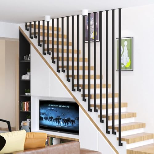 KIJyfgTR Moderner L-förmiger Handlauf, geeignet for die Installation an Einer Sicherheitswand, Treppengeländer aus verzinktem Vierkanteisen(2.6ft/80cm) von KIJyfgTR