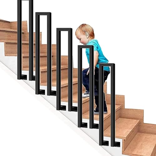 KIJyfgTR Moderner schwarzer Treppenhandlauf vom Typ N im nordischen Stil, geeignet for den Innen- und Außenbereich, Garagen, Dachböden, Gärten und andere Orte.(65cm/2.1 ft) von KIJyfgTR