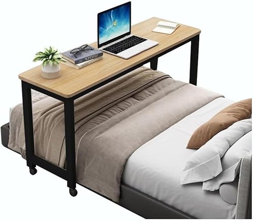 KIJyfgTR Überbetttisch mit Rädern, Metallbeine for Schlafzimmer, Rolltabletttisch for Wohnzimmer, Krankenhaus von KIJyfgTR