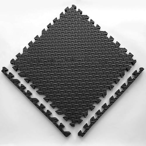 Schaumstoff-Bodenmatte, ineinandergreifend, EVA-Schaumstoff, 30,5 x 30,5 x 2,5 cm, 10 Stück, Schwarz von KIJyfgTR