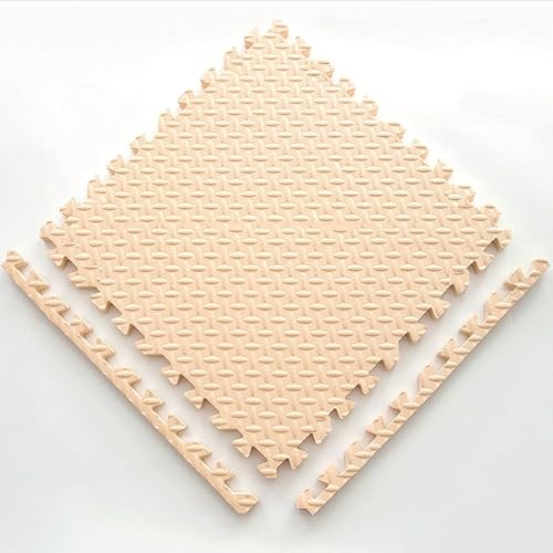 Schaumstoff-Bodenmatte, ineinandergreifende EVA-Schaum-Bodenfliesen, Puzzlematte, 30,5 x 30,5 x 2,5 cm, 10 Stück, cremefarben von KIJyfgTR