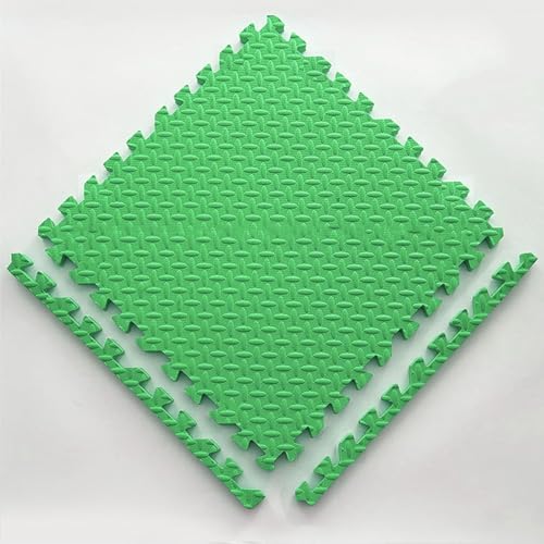 Schaumstoff-Bodenmatte, ineinandergreifende EVA-Schaum-Bodenfliesen, Puzzlematte, 30,5 x 30,5 x 2,5 cm, Grün, 10 Stück von KIJyfgTR