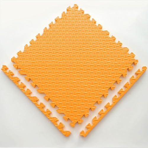 Schaumstoff-Bodenmatte, ineinandergreifende EVA-Schaum-Bodenfliesen, Puzzlematte, 30,5 x 30,5 x 2,5 cm, Orange, 10 Stück von KIJyfgTR