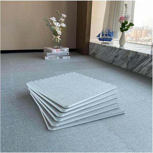 Schaumstoff-Bodenmatte, quadratisch, 30 cm, 10 Stück, 1 cm dick, weicher Schaumstoff, Spielmatte, Teppich, Hellgrau von KIJyfgTR