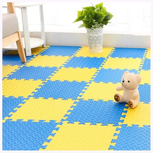 Schaumstoff-Spielmatten, weiche Schaumstoff-Bodenfliesen mit Kanten, 30,5 x 30,5 x 2,5 cm, Gelb + Blau, 16 Stück Schaumstoff-Spielmatten, weiche Schaumstoff-Bodenfliesen mit Kanten, 30,5 x 30,5 x 2,5 cm, Gelb + Blau, 16 Stück von KIJyfgTR