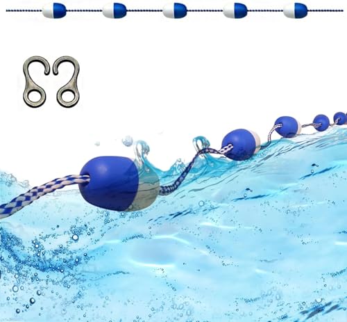 Schwimmendes Seil for den Pool, Pool-Öko-Float, tragbare Sicherheitsmarkierungslinie, Blau/Weiß-Kombination(8m) von KIJyfgTR