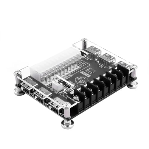 KIKAPA 24-polig/20-poliges ATX-Netzteil, Breakout-Board-Modul-Adapter, Stromanschluss, unterstützt 12 V – 12 V, 5 V, 5 , 3,3 V, mit Gehäuse von KIKAPA