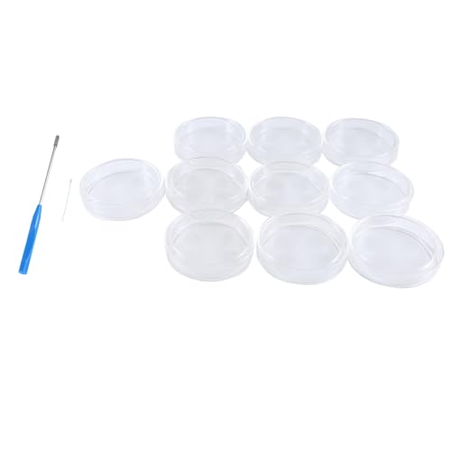 KIKAPA Glasplatten 90 mm Autoklavierbare Platten 10 Stück selbstwaschbare Laborplatten mit Klammer zur Impfung von KIKAPA