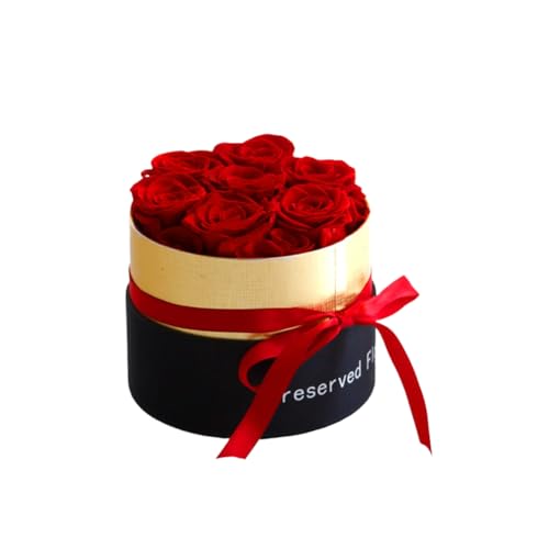 KIKAPA Romantische Rose in Box Geschenke Echte Rose Konservierte Blumen Home Decoration-C Langlebig Einfach zu bedienen von KIKAPA