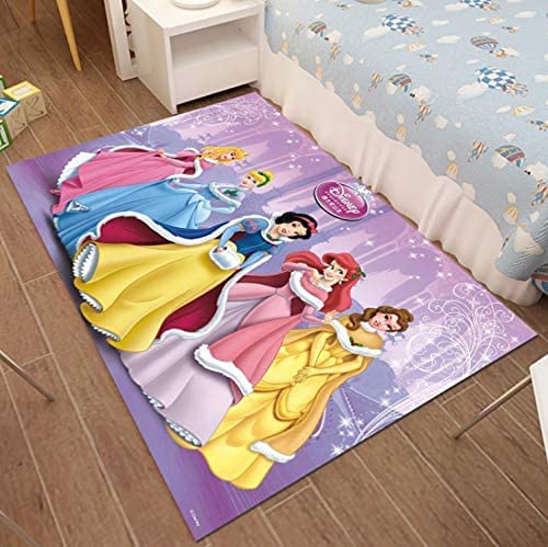 KIKCY Anime Charakter Mädchen Prinzessin Zimmerdekoration Teppich, rutschfester Teppich Baby Spielzeug Matte, Kinderzimmer Cartoon Kinderteppich (120 x 160 cm) von KIKCY