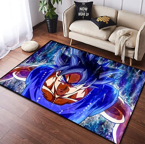 KIKCY Anime Dragon Ball Z Goku-Teppich, rechteckig, 3D-Teppich, für Wohnzimmer, Schlafzimmer, rutschfeste Yogamatte/Babyzimmer, Anime Kinder (150 x 170 cm) von KIKCY