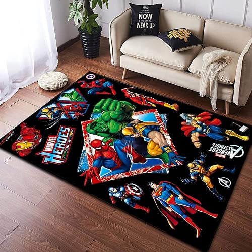 KIKCY Avengers, Anime-Teppich, für Wohnzimmer, Schlafzimmer, Kinder, Nachttisch, Miracle Spider-Man, gemustert, für Jungen, Schlafzimmer, Farbe, rutschfester Teppich (60 x 90 cm) von KIKCY