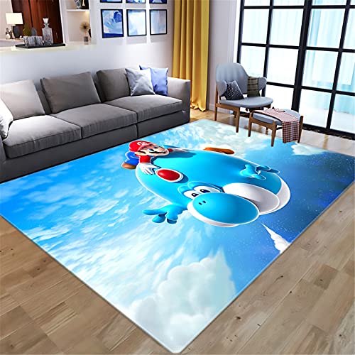 KIKCY Cartoon 3D Anime Super Mario Muster Wohnzimmer Schlafzimmer Teppich Große Fläche Teppich Kinder Spielboden Matte Kinder Spielbereich Teppich (140 x 200 cm, 5) von KIKCY