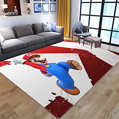 KIKCY Cartoon 3D Anime Super Mario Muster Wohnzimmer Schlafzimmer Teppich große Fläche Teppich Kinder Spielboden Matte Spielbereich Teppich (80 x 120 cm, 2) von KIKCY
