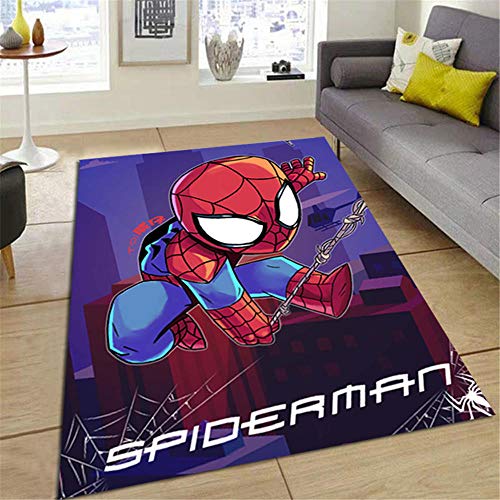 KIKCY Cartoon Spiderman Teppich Kinder Anime Rutschfester Teppich Wohnzimmer Schlafzimmer Marvel Teppich-120 * 160 cm_TF-80 von KIKCY