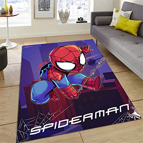 KIKCY Cartoon Spiderman Teppich Kinder Anime Rutschfester Teppich Wohnzimmer Schlafzimmer Marvel Teppich-150 * 170 cm_TF-80 von KIKCY