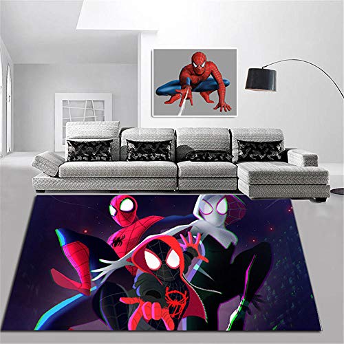 KIKCY Cartoon Spiderman Teppich Kinder Anime Rutschfester Teppich Wohnzimmer Schlafzimmer Marvel Teppich-80 * 120 cm_TF-72 von KIKCY