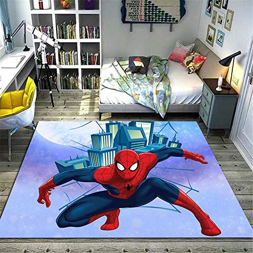 KIKCY Cartoon Spiderman Teppich Kinder Anime Rutschfester Teppich Wohnzimmer Schlafzimmer Marvel Teppich-80 * 160 cm_TF-78 von KIKCY
