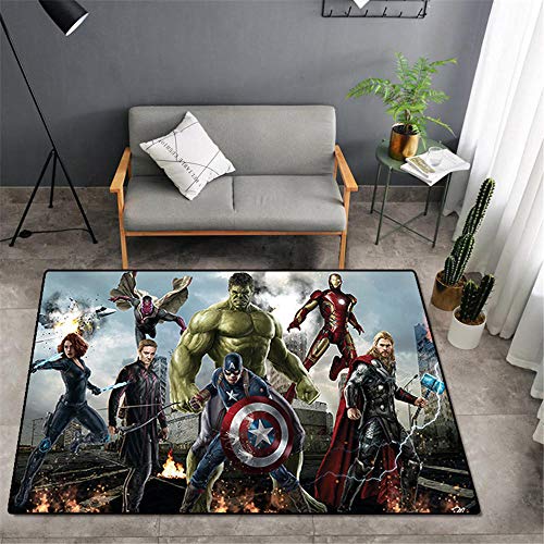 KIKCY Marvel Teppich Avengers Teppich Cartoon Anime Wunder Teppich Wohnzimmer Schlafzimmer Kinder Rutschfester Teppich-80 * 160 cm_TF-41 von KIKCY