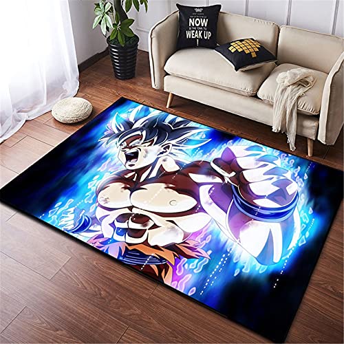 KIKCY Quadratischer Teppich mit 3D-Druck, Drachenkugel, Animation, Cartoon-Motiv, für Küche und Schlafzimmer, Teppich-Pad, 120 x 160 cm, 3 Stück von KIKCY