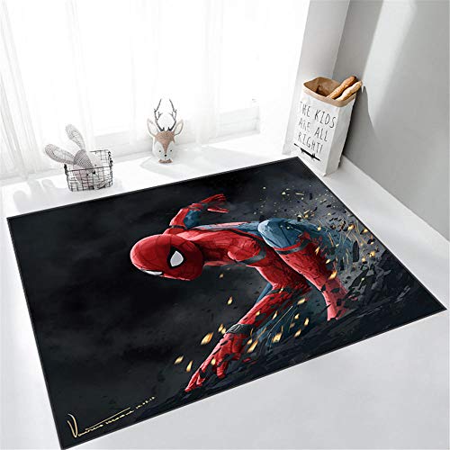 KIKCY Spiderman Teppich im europäischen und amerikanischen Stil Cartoon Cartoon Teppich Wohnzimmer Schlafzimmer Kinder Rutschfester Teppich-120 * 160 cm_TF-57 von KIKCY