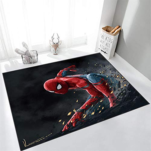 KIKCY Spiderman Teppich im europäischen und amerikanischen Stil Cartoon Cartoon Teppich Wohnzimmer Schlafzimmer Kinder Rutschfester Teppich-80 * 160 cm_TF-57 von KIKCY