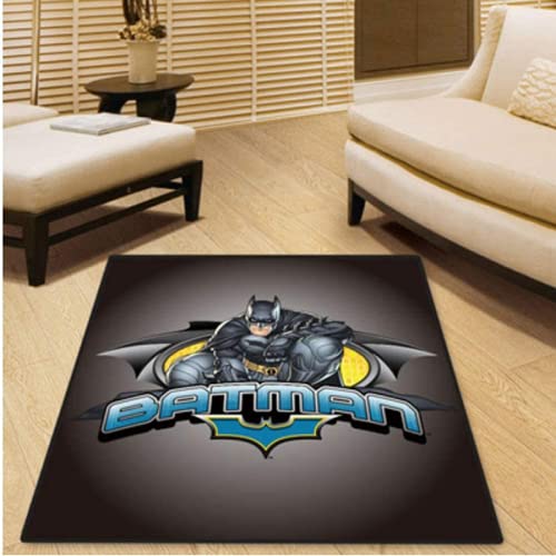 KIKCY Teppich Modern Persönlichkeit Batman Bereich Teppich Junge Zimmer Bodenmatte Wohnzimmer Schlafzimmer Couchtisch rutschfest verschleißfest Dekoration (80 x 120 cm) von KIKCY