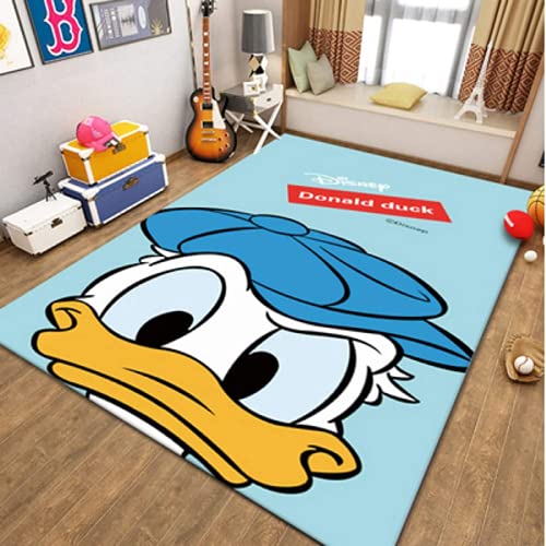 KIKCY Teppich Wohnzimmer Schlafzimmer Nachttisch Cartoon Anime Donald Duck Rechteckig Gästezimmer Kinderzimmer Flur Home Dekoration Boden Anti-Rutsch Persönlichkeit (120 x 160 cm) von KIKCY