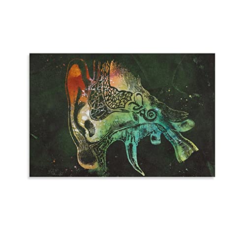 KIKIKI Medizinische und wissenschaftliche Kunst, menschliches Ohr, Poster, coole Kunstwerke, Malerei, Wandkunst, Leinwanddruck, Hangin von KIKIKI