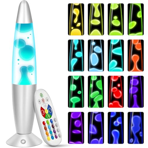 KIKILIVE lavalampe kinder farbwechsel lavalampen Erwachsene 17 farben Nachttischlampen LED Nachtlicht entspannende ideal für Schlafzimmer, Wohnzimmer, Home Decor von KIKILIVE