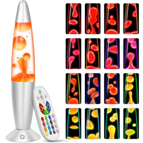 KIKILIVE lavalampe kinder farbwechsel lavalampen Erwachsene 17 farben Nachttischlampen LED Nachtlicht entspannende ideal für Schlafzimmer, Wohnzimmer, Home Decor von KIKILIVE