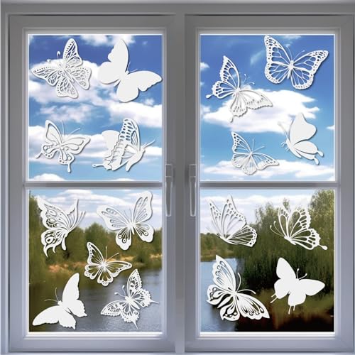 KIKISML Anti-Kollision Fensteraufkleber, Butterfly Fensterbilder Selbstklebend, Transparente Falter Fenster Aufkleber, Schmetterling Fensterscheiben Deko, Vogelschutz Fensterbilder KIKISML Anti-Kollision Fensteraufkleber, Butterfly Fensterbilder Selbstklebend, Transparente Falter Fenster Aufkleber, Schmetterling Fensterscheiben Deko, Vogelschutz Fensterbilder von KIKISML