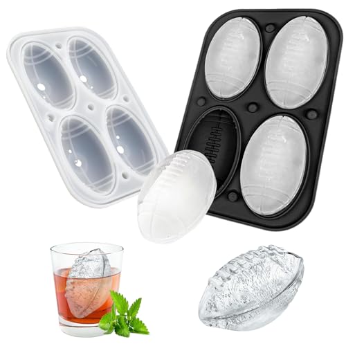 Eiswürfelform Silikon, 7,5cm Eiswürfelform Rund Groß, XXL Eiswürfelform Kugel, Eiswürfelbehälter mit Deckel, Groß Eeckige Eiswürfelformen, BPA Frei Ice Cube Tray für Whisky Cocktails Saft von KIKVTER