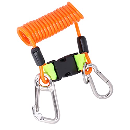 KIKYO Tauchspule, Tauchen Sie weiter Anti-Lost Spring Coil Lanyard Sicherheits-Notfallwerkzeug zum Tauchen, Klettern im Freien(Orange) von KIKYO