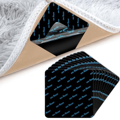 12 Stück Teppich Antirutschunterlage，Antirutschmatte für Teppich，Antirutsch Pads，Ecken Fixieren für Teppichh von KILDOWS