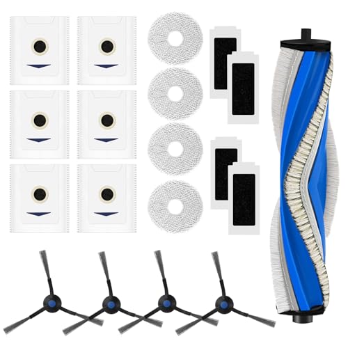 19 Stück Zubehörset für Ecovacs Deebot T30 Omni / T30 Pro Omni Saugroboter, Bestehend Aus 1 Hauptbürste, 4 Wischtüchern, 4 HEPA Filtern, 4 Seitenbürsten, 6 Vakuumbeutel 19 Stück Zubehörset für Ecovacs Deebot T30 Omni / T30 Pro Omni Saugroboter, Bestehend Aus 1 Hauptbürste, 4 Wischtüchern, 4 HEPA Filtern, 4 Seitenbürsten, 6 Vakuumbeutel von KILDOWS