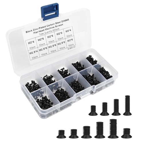 500 Stück PC Schrauben sortierten Set，M2 M2.5 M3 Computerschrauben，Micro Schraubensortiment，PC Schrauben Set für Reparatur Brillen Uhren Laptops Reparatur Festplatte SSD Schrauben von KILDOWS