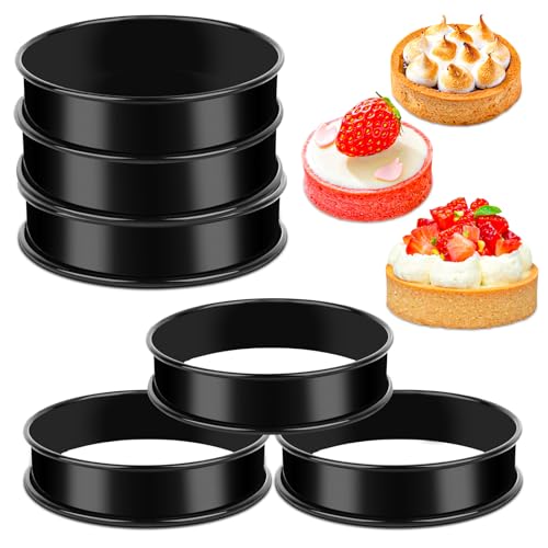 6 Stück Pancake Form, Crumpet Ringe Backringe, 10cm Tartelette Förmchen, Leicht Entformbare Crumpets Ringe, Backringe Tortenring, Schwarz Runde Muffinringe, Crumpet Formen für Pfannkuchen,Eier,Muffins 6 Stück Pancake Form, Crumpet Ringe Backringe, 10cm Tartelette Förmchen, Leicht Entformbare Crumpets Ringe, Backringe Tortenring, Schwarz Runde Muffinringe, Crumpet Formen für Pfannkuchen,Eier,Muffins von KILDOWS