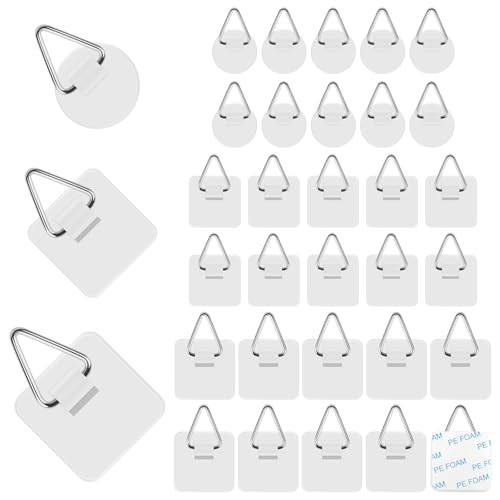 30 Stück Bildaufhänger Bilderhaken Selbstklebend zum Kleben, Bilder Aufhängen Ohne Bohre, Klebenagel für Bilderrahmen, Aufhänger für Bilder, Poster, Fotos, Gemälde, Karton, Weiß Aufhänger, Drei Größen 30 Stück Bildaufhänger Bilderhaken Selbstklebend zum Kleben, Bilder Aufhängen Ohne Bohre, Klebenagel für Bilderrahmen, Aufhänger für Bilder, Poster, Fotos, Gemälde, Karton, Weiß Aufhänger, Drei Größen von KILDOWS
