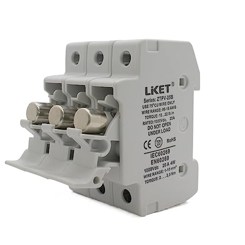 KILKCWFNH 5 Satz/Los 3P Parallel-Sicherungshalter 1000 V DC Schmelzbar 10 x 38 GPV, mit Sicherungshalter for den Schutz des Sonnensystems von KILKCWFNH