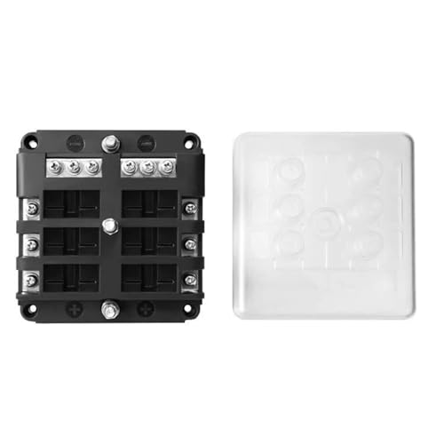 KILKCWFNH 6/12 Circuit Reset Fuse Block One-Touch Reset with Negative Bus -Thermal Circuit Breaker Box with Protection Cover for Car Boat(6 Way No Fuse) von KILKCWFNH