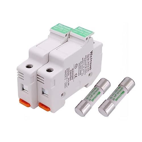 KILKCWFNH Photovoltaik-Solar-Sicherungshalter mit 10 x 38 mm DC 1000 V 1 A 3 A 5 A 10 A 15 A 20 A 25 A 32 A Sicherung for den Schutz der Combiner Box Solaranlage(15a,5 Sets) von KILKCWFNH