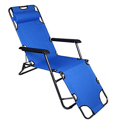 KILLCRIT Klappbarer Liegestuhl, Strand-Sonnenstuhl, tragbar, für den Garten, Sonnenbaden, Outdoor, Campinghocker, verstellbares Schwerelosigkeits-Ruhebett, Blau, 178 cm von KILLCRIT
