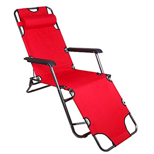KILLCRIT Klappbarer Liegestuhl, Strand-Sonnenstuhl, tragbar, für den Garten, Sonnenbaden, Outdoor, Campinghocker, verstellbares Schwerelosigkeits-Ruhebett, Rot, 153 cm von KILLCRIT