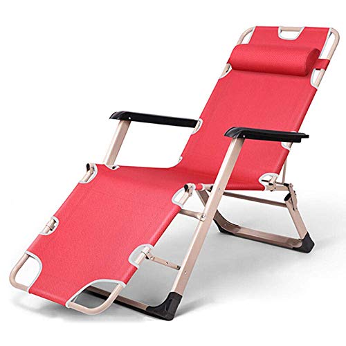 KILLCRIT Praktischer klappbarer Liegestuhl, verstellbare Sonnenliege, Strand, Garten, Outdoor, einfaches Bett, Lazy Chair, Mittagspause, Rot von KILLCRIT